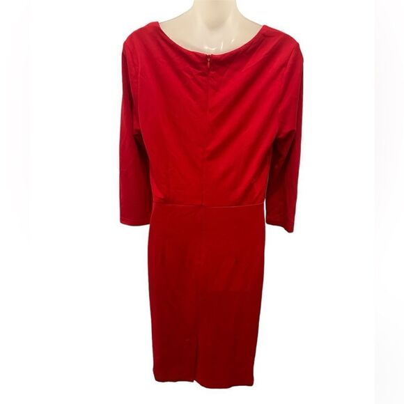 Newdow Classic Collection Red Cocktail Boutique Fitted Dress Large L NWT - Picture 6 of 8